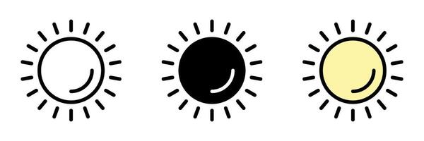 Sun icons. The sun different style icon set. vector