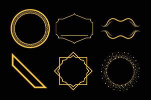 Abstract Gold Border Modern and Minimal Style Frame Design vector