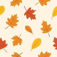 autumn leaves seamless pattern design vector