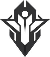 Minimal Abstract Tech Icon Futuristic Set Assembling Future Tech vector