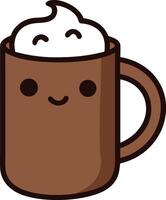 Icon Of Hot Cocoa Mug With Simple Flat Modern Style vector