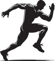 Silhouette of a man running vector