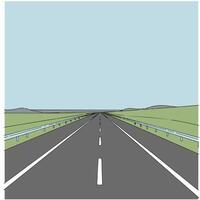 An illustration of a highway with a road going through it vector