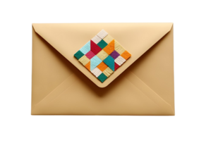 Closed craft envelope shown from top view, perfect for mailing essentials. png