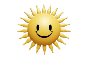 Cheerful sun rises brightly, spreading warmth, energy, happiness, light, and positivity daily. png