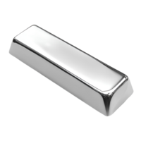 Shiny Silver Bar Displayed on Transparent Background png