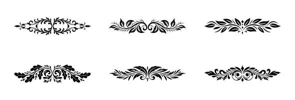 Decorative floral design elements in black and white for design and illustration purposes vector
