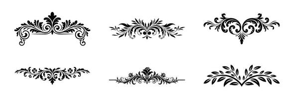 Elegant collection of black and white floral design elements and decorative swirl frames vector