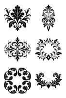 Elegant black and white floral ornament and decorative design elements collection vector