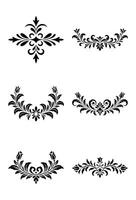 Elegant black floral design elements for decorative wedding invitations and greetings vector