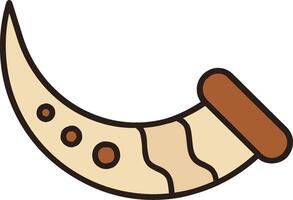 A horn with a long curved shape vector