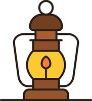 A lamp with a candle inside it on a white background vector