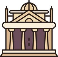 An illustration of a building with columns vector