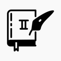 Design Illustration graphic of History Book icon with glyph style. Suitable for UI, mobile design, web design, etc. vector
