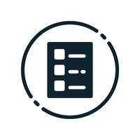 Design Illustration graphic of list to do icon with glyph style. Suitable for UI, mobile design, web design, etc. vector