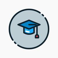 Design Illustration graphic of toga hat icon with colored outline style. Suitable for UI, mobile design, web design, etc. vector