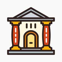 Design Illustration graphic of Museum icon with colored outline style. Suitable for UI, mobile design, web design, etc. vector