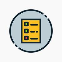 Design Illustration graphic of list to do icon with colored outline style. Suitable for UI, mobile design, web design, etc. vector