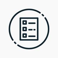 Design Illustration graphic of list to do icon with line style. Suitable for UI, mobile design, web design, etc. vector