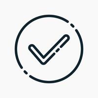 Design Illustration graphic of check mark icon with line style. Suitable for UI, mobile design, web design, etc. vector