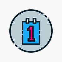 Design Illustration graphic of the first of the month icon with colored outline style. Suitable for UI, mobile design, web design, etc. vector