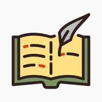 Design Illustration graphic of old book icon with colored outline style. Suitable for UI, mobile design, web design, etc. vector
