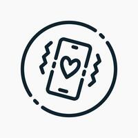 Design Illustration graphic of Love Buzz Notification icon with line style. Suitable for UI, mobile design, web design, etc. vector