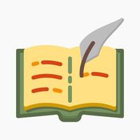 Design Illustration graphic of old book icon with colored outline flat style. Suitable for UI, mobile design, web design, etc. vector