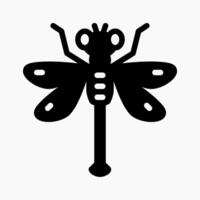 Design Illustration graphic of dragonfly icon with glyph style. Suitable for UI, mobile design, web design, etc. vector