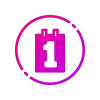 Design Illustration graphic of the first of the month icon with gradient style. Suitable for UI, mobile design, web design, etc. vector