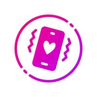Design Illustration graphic of Love Buzz Notification icon with gradient style. Suitable for UI, mobile design, web design, etc. vector