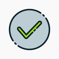 Design Illustration graphic of check mark icon with colored outline style. Suitable for UI, mobile design, web design, etc. vector