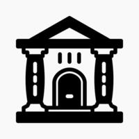 Design Illustration graphic of Museum icon with glyph style. Suitable for UI, mobile design, web design, etc. vector