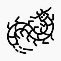Design Illustration graphic of centipede icon with line style. Suitable for UI, mobile design, web design, etc. vector