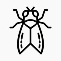 Design Illustration graphic of cicada icon with line style. Suitable for UI, mobile design, web design, etc. vector