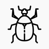 Design Illustration graphic of dung beetle icon with line style. Suitable for UI, mobile design, web design, etc. vector
