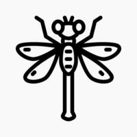 Design Illustration graphic of dragonfly icon with line style. Suitable for UI, mobile design, web design, etc. vector