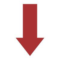 Red Down Arrow icon design vector