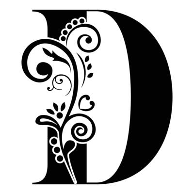 Elegant Floral Monogram Letter D