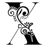 Elegant Floral Monogram Letter X vector