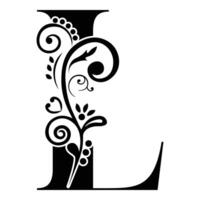 Elegant Floral Monogram Letter L vector