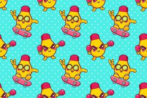 funny bulb lamp character seamless pattern illustration background vector