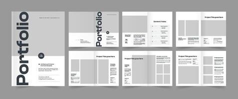 Futuristic Architecture Portfolio Design, Minimal Interior Portfolio Template vector