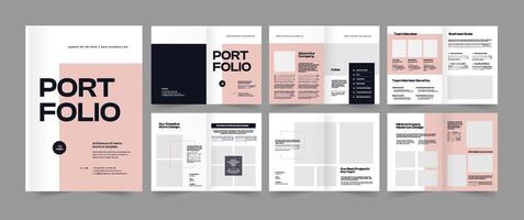 Minimalist Modern Architecture Portfolio, Residential Housing Project Portfolio Design vector