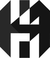 Abstract H Icon Tech Artistry Modern Geometric Style vector