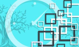 Abstract geometric pattern background, tree and clock with vintage colors vector