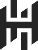 Abstract H Icon Modern Geometric Tech Design Bold Statement vector