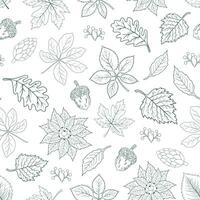 Hand drawn outline leaves seamless pattern,design for fashion,fabric,textile,wallpaper and all print vector