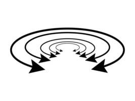 Dual sided arrow . Dual semi circle arrow. Semi-circular black colour thin double ended arrows isolated on white background. Simple illustration. eps 10 vector