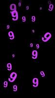 Countdown Numbers Falling Particles On Black Alpha Background video